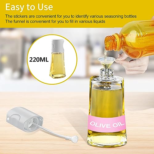 Oil Sprayer,220ml Glass Olive Oil Spray Bottle for Cooking Air Fryer Oil Dispenser Oil Sprayer Mister with Sticker,Kitchen Gadgets Accessories for Salad Baking Vinegar Grilling - Image 6