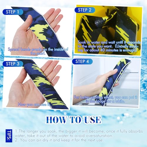 Image of Lenwen 36 Pcs Cooling Scarf Neck Wraps Ice Cooling Bandana Headband for Hot Weather Outdoor Cooler