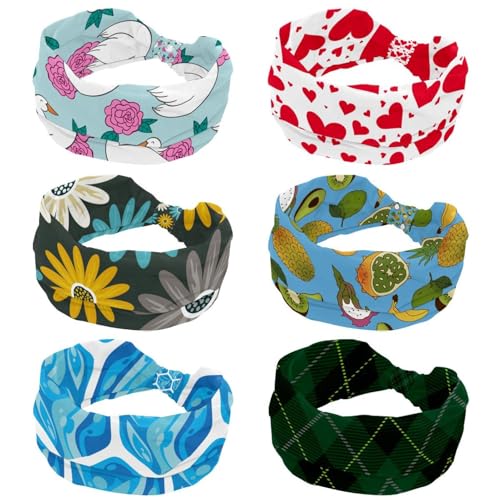 Bandeau cheveux sport femme anti transpirant et antidérapant lot de 6 rose