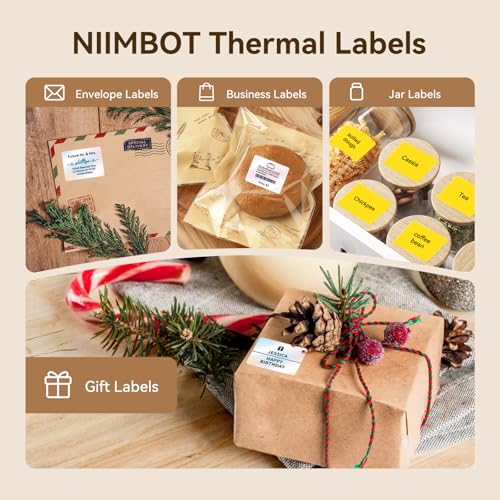 Image of NIIMBOT Thermal Label Tape 3 Rolls, Compatible with B1 /B2 /B21 /B31 Label Maker, Multi-Color Pack, 1.57'' x 1.18'' (40x30mm) for Baking, Cosmetics, Jars, Gifts, Logo & File Labels