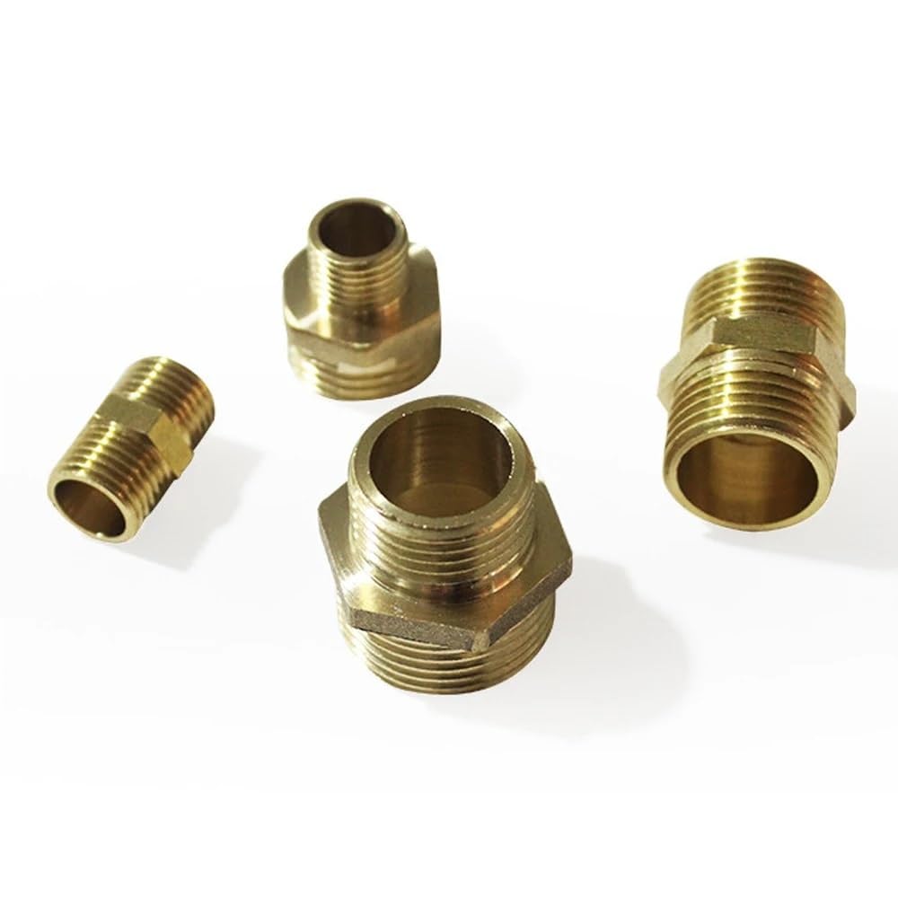 Adattatore per tubo da giardino 1/8" 1/4" 3/8" 1/2" 3/4" 1" BSP Tubo in ottone Raccordo filettato esagonale Adattatore rapido Maschio Connettori per acqua, olio e gas (Specifiche filettatura: 1")