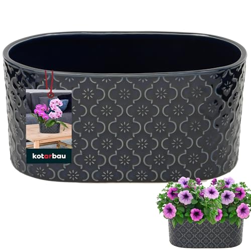 KOTARBAU® Blumentopf länglich innen Glasierte Keramik 13 x 25 cm H...