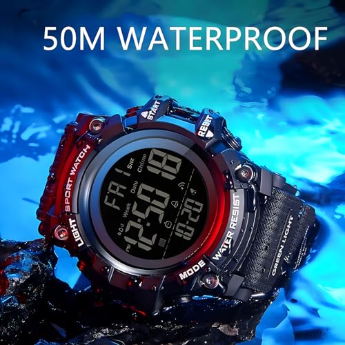 Gosasa Men Sport Watch Countdown Stopwatch Watch Mens Wrist Watch Waterproof LED Electronic Digital Male Watch 12/24 Hour Multifunctional Watch2