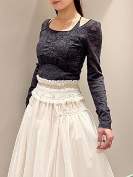 ハ*ニ様 【新品】SNIDEL スナイデル Chacott レース柄編みプルオー Chacott】レース柄編みプルオーバー（カットソー/Tシャツ）｜SNIDEL