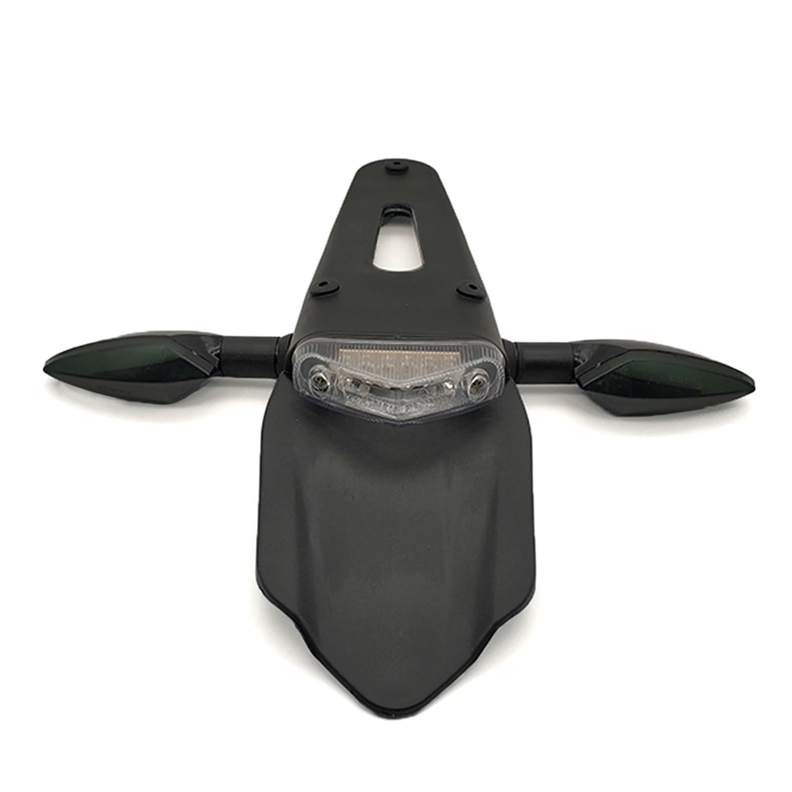 Portamatriculas Moto Soporte Para Matrícula Guardabarros Trasero Motocicleta Con Luz Trasera LED 12V Freno Universal Para Enduro Motocross Soporte Matrícula Motocicleta(Transparent-B)