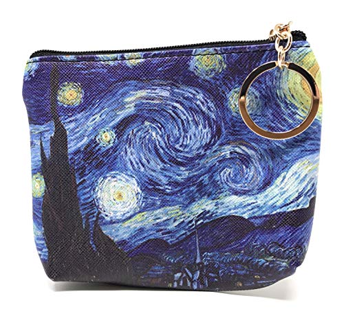 Value Arts Van Gogh Starry Night Coin Purse Pouch With Key Ring #TOP1