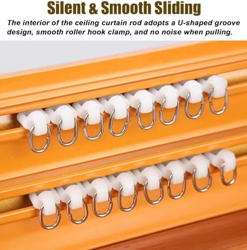 Wood Grain Pelmet Box with Track - Retro Wall-Mounted Curtain Rail System for Bay Windows, Concealed Valance & Durable Curtain Track (4.6m/15.1ft)