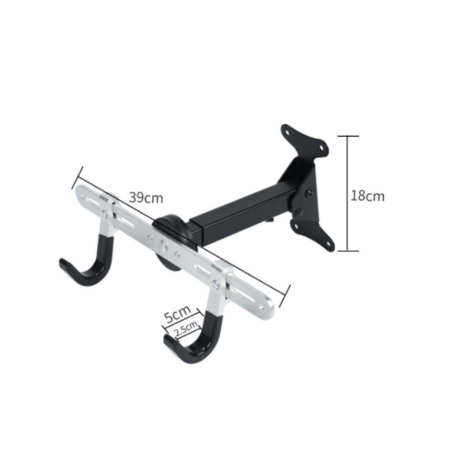 Crochet Mural Vélo Rack Mural Support Horizontal Bicyclette Accroche Murale Maintien Route et Montagne Aluminium Réglable 32-46cm Protection Peinture Adapté au Garage Cave Couloir