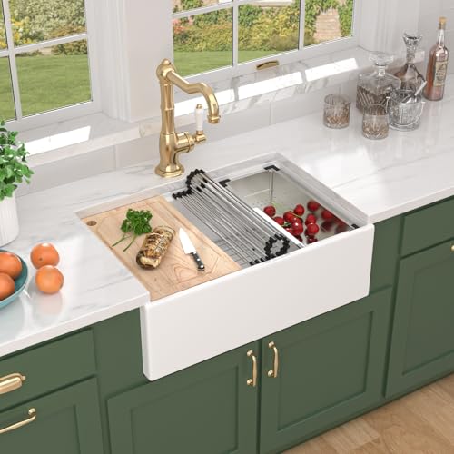 Talllor Farmhouse Sink 30 Inch Workstation - 30"x20"x10" Reversible Apron
