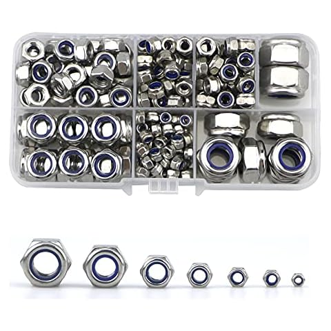 212 Pcs Stainless Steel Lock Nuts Set Cover
