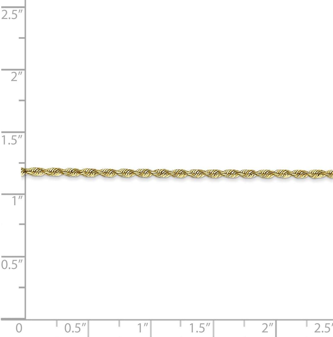 10k Yellow Gold Solid Diamond-Cut Quadruple Rope Chain Necklace Bracelet or Anklet - Image 7