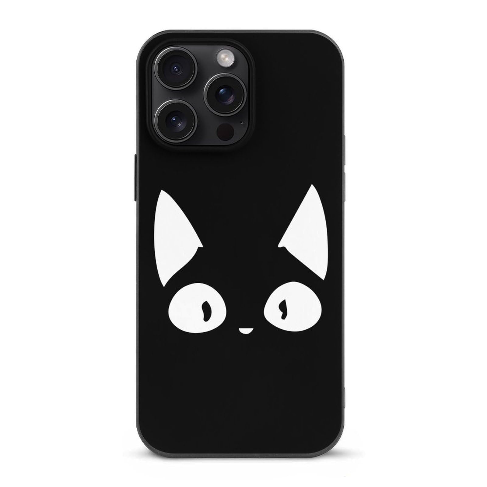 ニャンコ iPhone 15 pro max mini 猫 ねこ ヌメ革 おもしろ 面白い 本革 名入れ