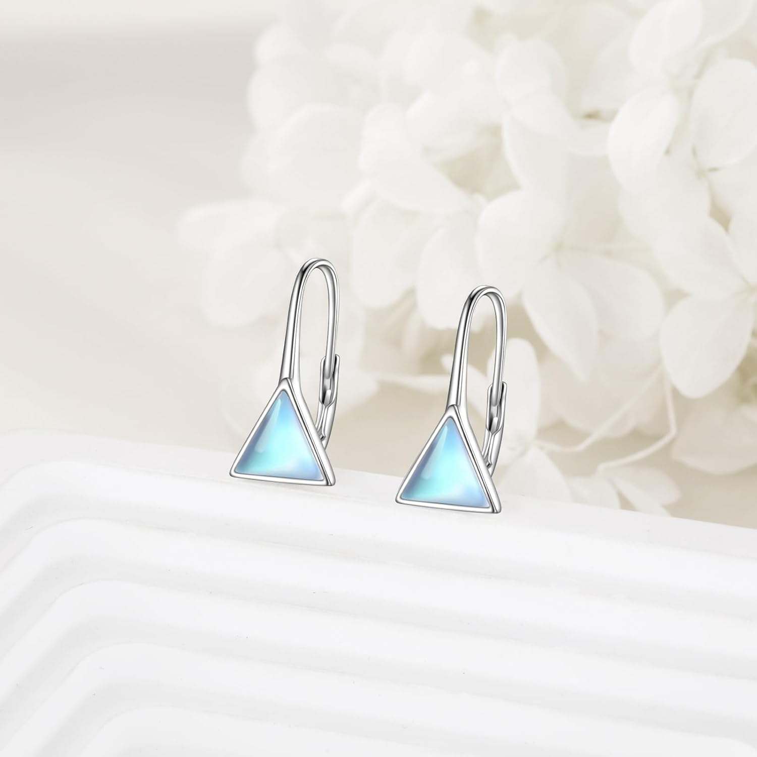 Celtic Moonstone Earrings for Women 925 Sterling Silver Trinity Knot Moonstone Dangle Leverback Earrings Jewelry Gift - Image 3