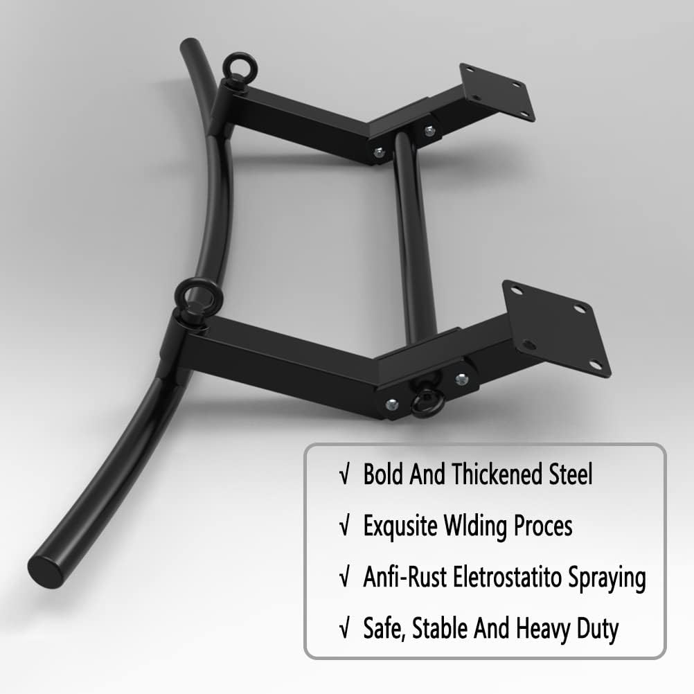 Wall-Mounted Pull-up Bar for Beam Doorway, Home Gym Strength Training Horizontal Bar, Fitness Bar with 4 Rings, Load 300 Kg
