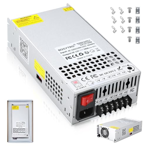 Image of Upgrade 12V Switching Power Supply, 1200W 100A 110v to 12v Converter, 12 Volt DC Power Supply with Safety Switch, for Led Strip, CCTV, 3D Printer, Motor Pump, Lab Computer, Without Power Cord