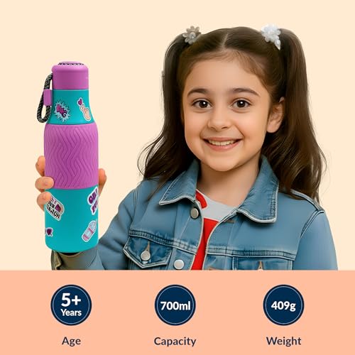 Image of Rabitat ZAPPY Insulated Water Bottle for School Kids 700ml | Steel Water Bottle for Kids | Kids Water Bottle | 1+1 Year Brand Warranty | Hot & Cold Upto 18 Hours | Aqua Star