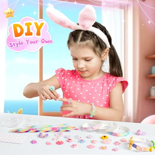 JOEJONI Kit de bricolage pour filles à partir de 5 ans, bracelets à faire soi-même, bracelets pour enfants, cadeaux de Noël pour filles de 5, 6, 7, 8, 9, 10, 11, 12 ans – vue 5