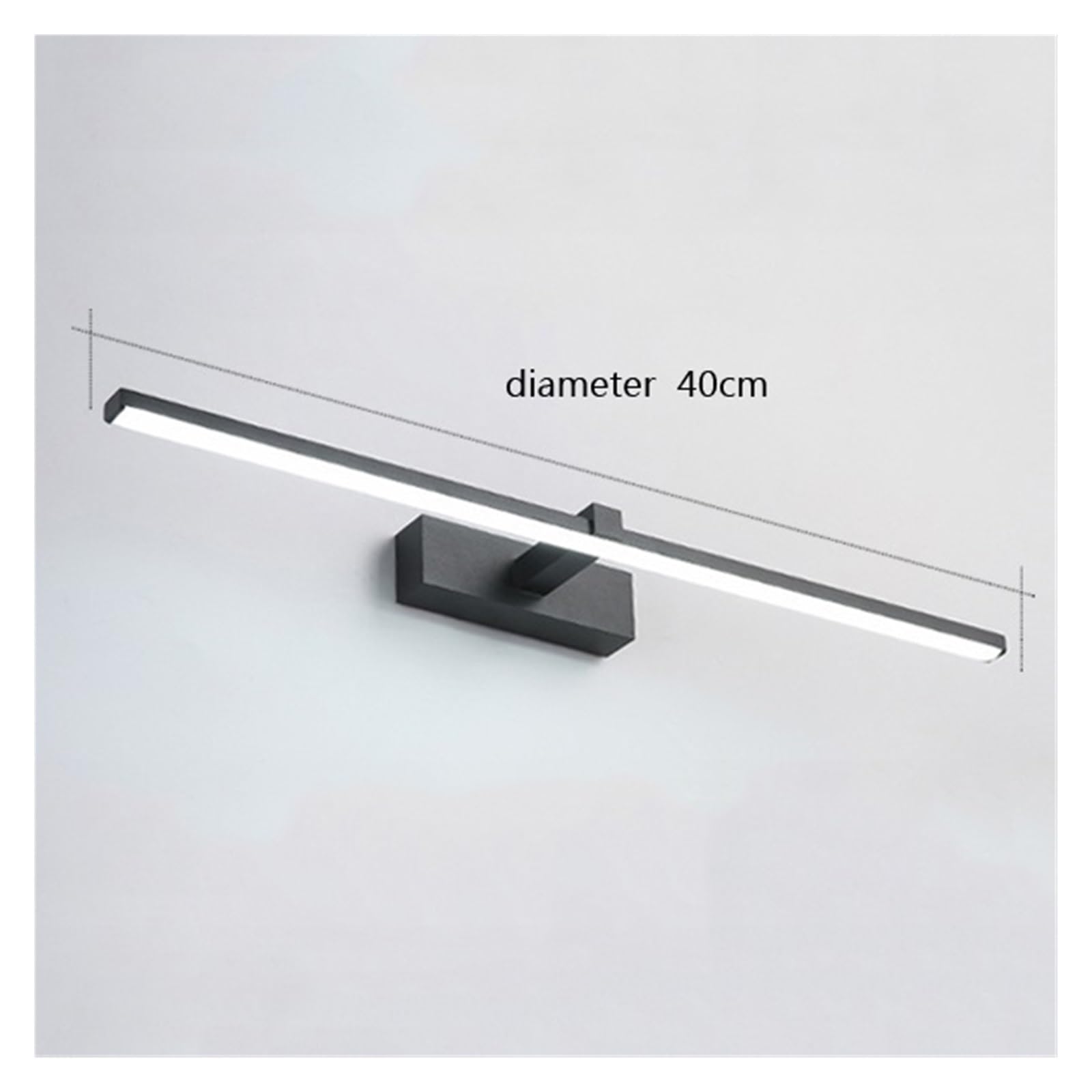 Nowoczesna lampa ścienna LED Łazienka Hardwares Kinkiet Trzy kolory Światła Aluminiowa Led do łazienki Lustro łazienkowe Stabilne OśWietlenie(Warm White 3000k,Black40)