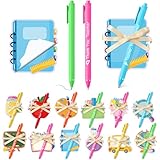 Moinchore 24 Sets Teacher Sticky Notes and Pens Set Teacher Appreciation Gifts Bulk Pencil Book Blackboard Apple Bouquet Shaped Self Sticky Notepads Ballpoint Pens for Teacher Gift School Supplies
