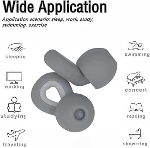 Miniatura 10 de Tapones para los oídos para dormir, 1 par de tapones para los oídos para dormir, cancelación de ruido, 35 dB, reducción de ruido, tapones para los