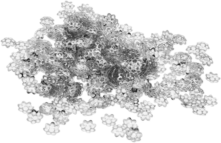 BNF 2x300Pieces Iron Flower Beads Caps Beads for Jewelry Making 8mm Sillver Crafts | Beads & Jewelry Making | Jewelry Findings | Bead Caps