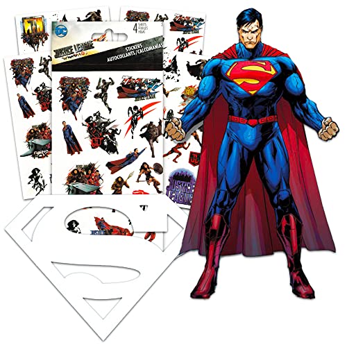 DC Comics Superman Superhero Sticker Set Bundle - 3 Large Superman Decal Stickers for Water Bottles, Laptops, Cars, Walls, Room Decor (Superman Party Favors Superman Party Supply)