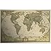 WHHHuan 1PC Vintage Manche Carte Monde Stickers muraux Home Decor Art Fond d'écran Décoration de Papier rétro Mat Kraft Papier Carte du Monde