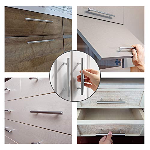 30 Pack | 5'' Cabinet Handles Pulls Matte for Kitchen Stainless Steel Brushed Nickel Drawer Pulls 5