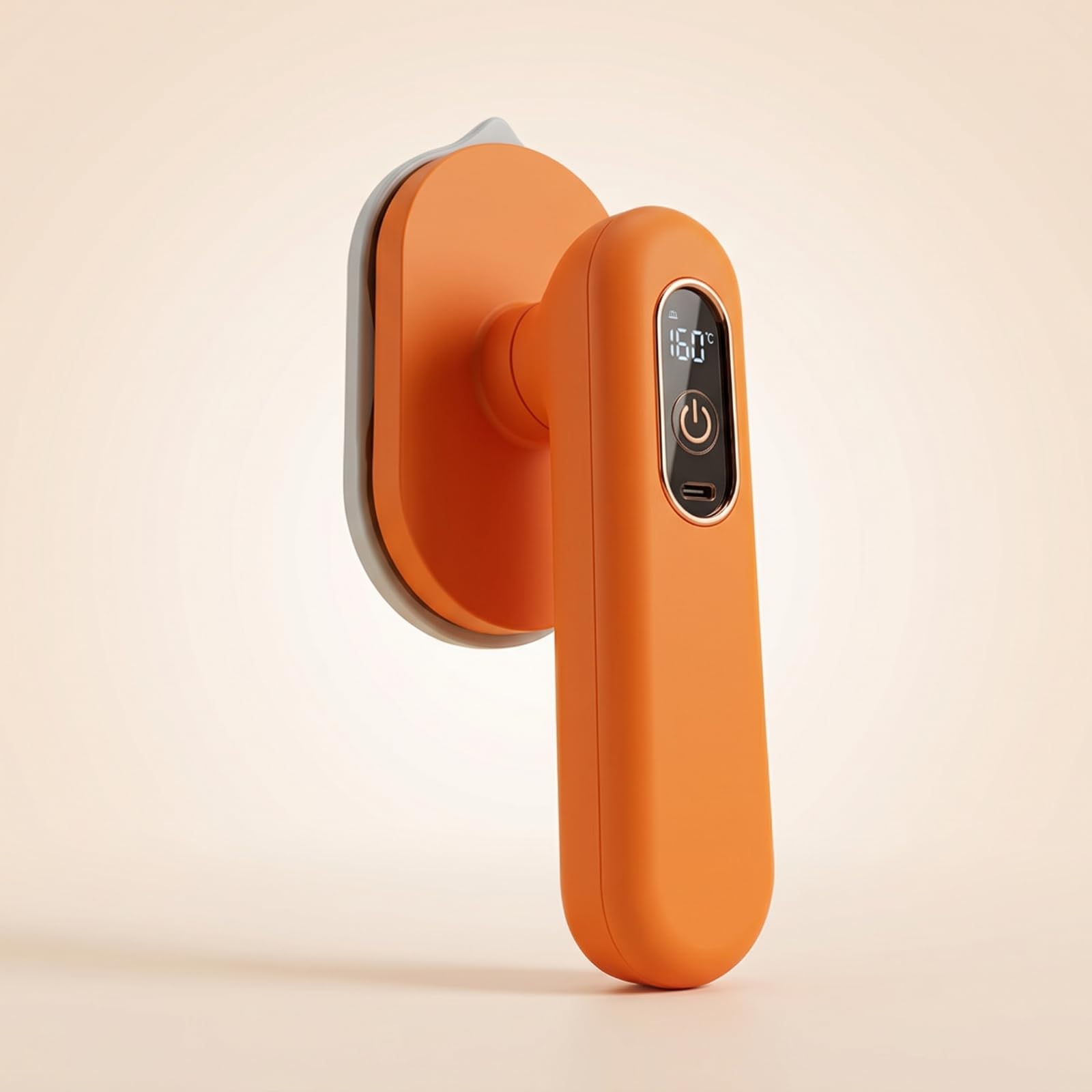 Ferro da Stiro Portatile Ferro a Vapore Mini Stiratrice Dispositivo da Stiro Tascabile con Uso Manuale E Base di Appoggio in Ceramica E Alluminio, Arancione