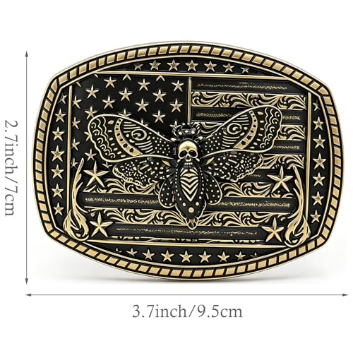 Image of Belt Buckles Men American Flag Belt Buckle for Women | Texas Belt Buckle for Rodeo Season, Solid Zinc Alloy Western Belt Buckle to 2027 RODEOHOUSTON, Hebillas Vaqueras para Hombre
