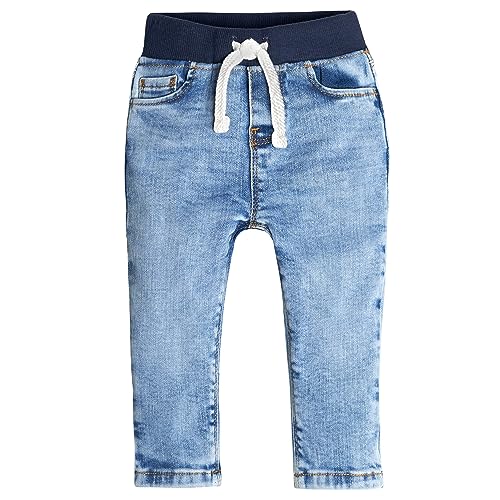 Reviews de Vaqueros para Bebé Top 5. 47 Gerber Jeans Ajustados con Cintura Acanalada para bebé, Azul Claro (Light Blue Denim), 0-3 Meses
