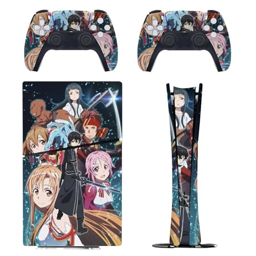 PS5 Slim �p �X�L���V�[�� �����L�����N�^�[�� �\�[�h�A�[�g�E�I�����C�� SAO �A�X�i �{�̂ƃQ�[���R���g���[���[�ɑΉ�����X�e�b�J�[ �y�����݌v �f�W�^���E�G�f�B�V������p�z ���^�V�[�� �{�̕ی� �X���� �A�N�Z�T���[ �w��/��/����/�ق���