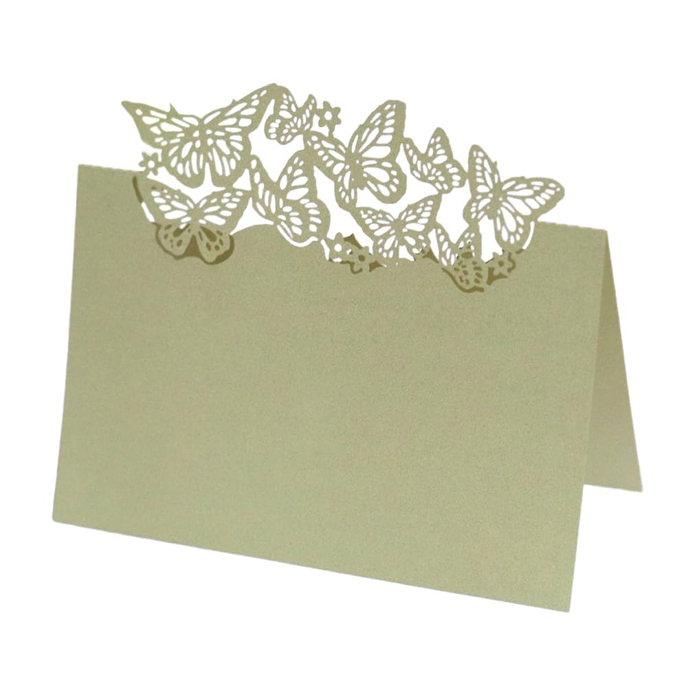 Paper Butterfly Table Number Place Card, Table Name Place Cards, 50Pcs Favor Decor Hollow Butterfly Cut Design Blank Card, Paper Table Cards for