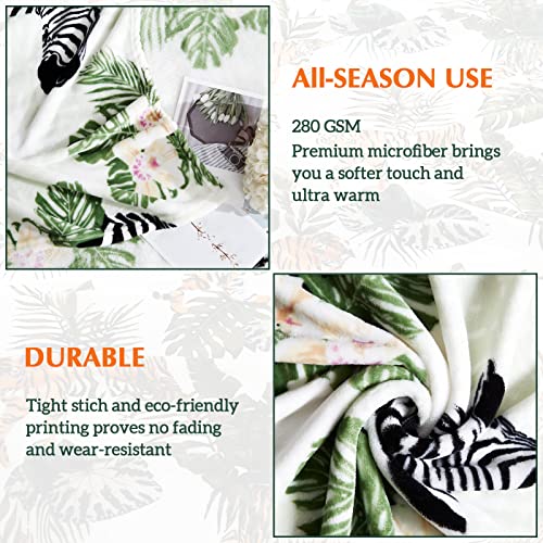 Casaagusto Zebra Fleece Throw Blanket, Ultra Soft Cozy Plush Throw Blankt For Couch Bed Sofa, Lightweight Decorative Zebra Print Animal Blankets For Baby Kids Adults (Zebra 50 * 60 Inch) #TOP4