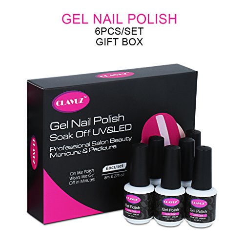 CLAVUZ Gel Nail Polish Kit 6pcs Soak Off UV Led Nail Varnish New Start Lacquers Manicure Pedicure Nail Art Set - Thumbnail 4