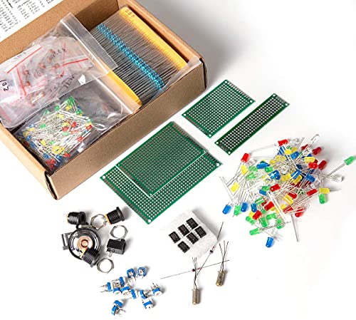 Image of Electrobot Mega Electronic Component Kit Assortment, Capacitors, Resistors, LED, Transistors, Diodes, 1n270 Germanium, DC Jacks, opamp, PCB, Speaker, 1900 pcs