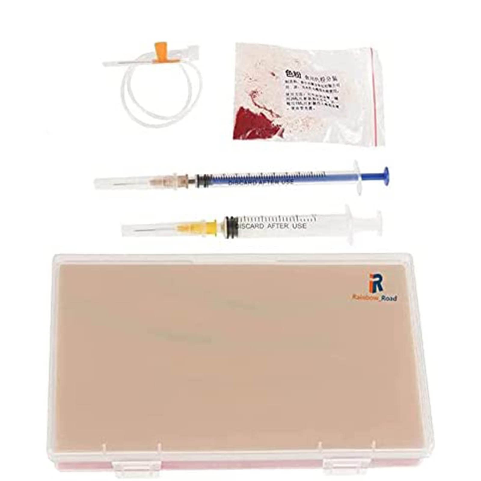 SUMBITOD Venipuncture IV Injection Training Pad, Human Skin Pad Injection Training Pad with 4 Veins Imbedded, 3 Skin Layers for Student Nurse Repeated