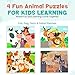 Jumbo Wooden Floor Puzzle for Kids Ages 3-5 - 4 Pack Animal Puzzles, 48 Piece Each |Educational Preschool Toddler Puzzle Gift Set, Safe & Durable Preschool Learning Toy for Boys & Girls| oddler Puzzle