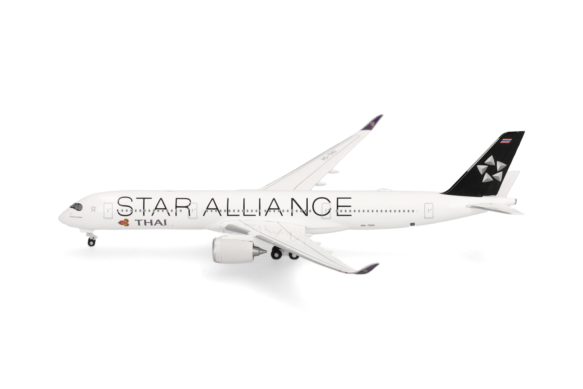 Herpa modello di aereo Thai Airways Airbus A350-900 "Star Alliance", in scala 1:500, modello di aereo, pezzo da collezione, statuetta senza supporto in metallo