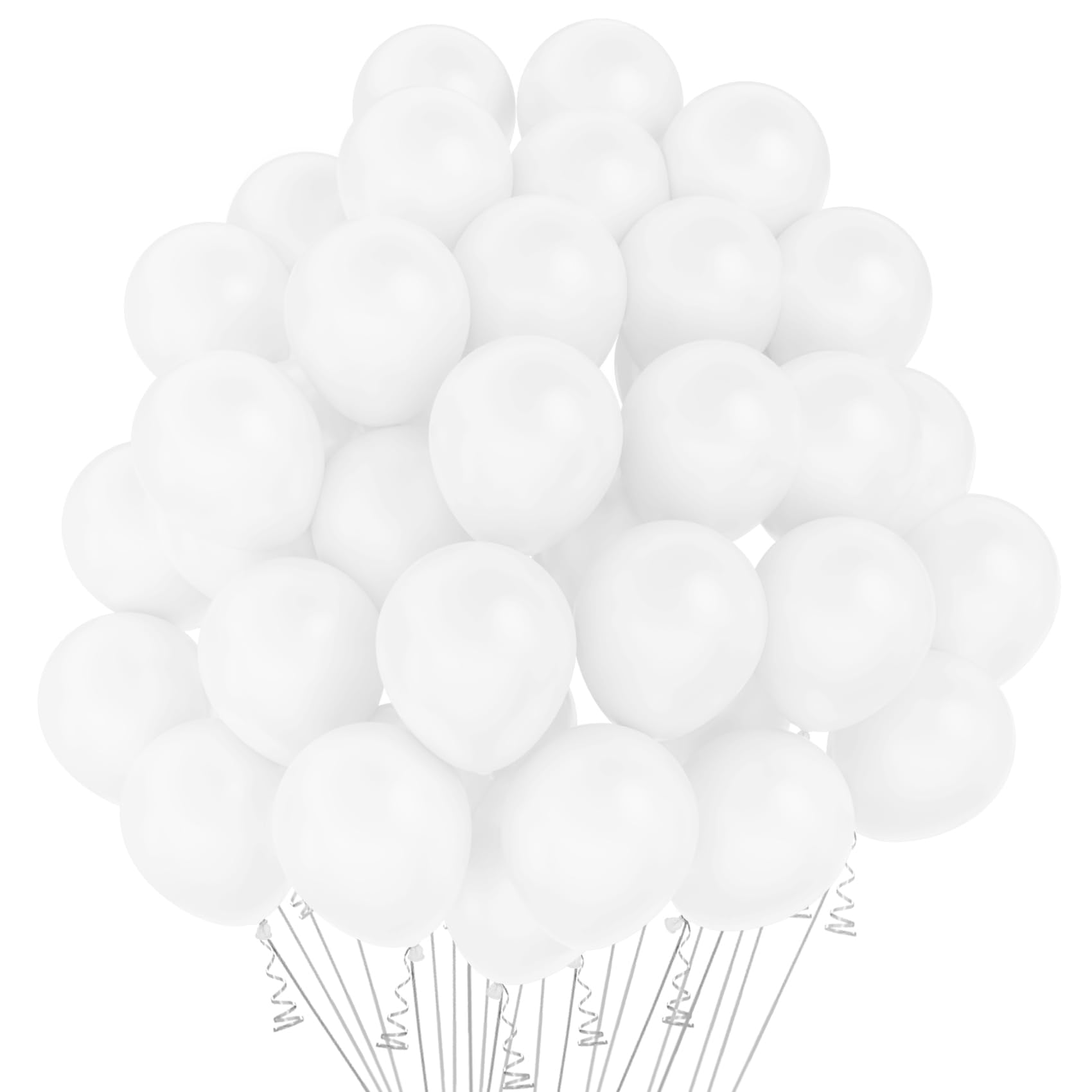 White Balloons 60PCS 12 Inch White Balloon Arch Latex Balloons Party Supplies for Birthday Graduation Prom Bridal Shower Baby Shower Retirement Wedding Engagement Party Decorations