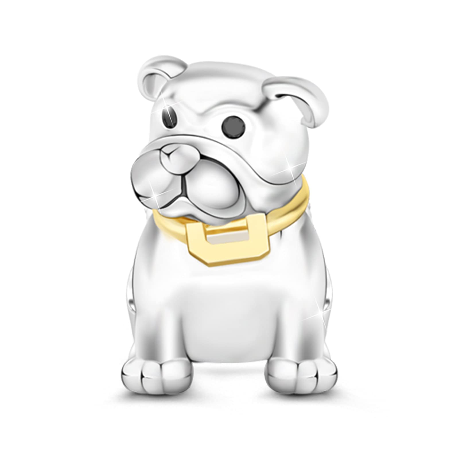 GNOCE Pet Dog Bead Charm for Women,Silver Charms Necklace Bracelet for Her, Jewelry Gift