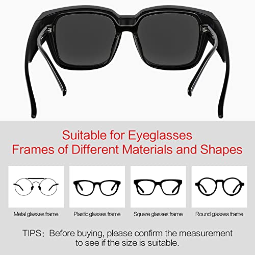 2pcs Over Glasses Sunglasses for Women and Men, Polarized Fit Over Sunglasses Over Glasses with UV Protection4