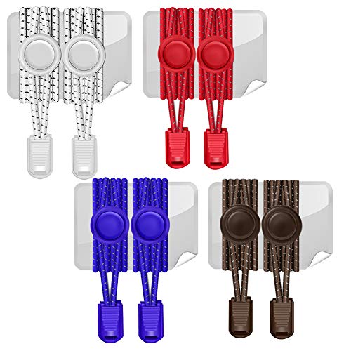 Amly 4 pairs of elastic no tie shoelaces, upgraded lock…