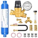 AUH Water Pressure Regulator Filter Kit for RV Camper, Fresh Water Kit All-in-One with Inline Water...