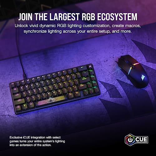 Corsair K65 PRO Mini RGB 65% Optical-Mechanical Wired Gaming Keyboard - OPX Switches - PBT Double-Shot Keycaps - iCUE Compatible - QWERTY NA Layout - Black - image 6