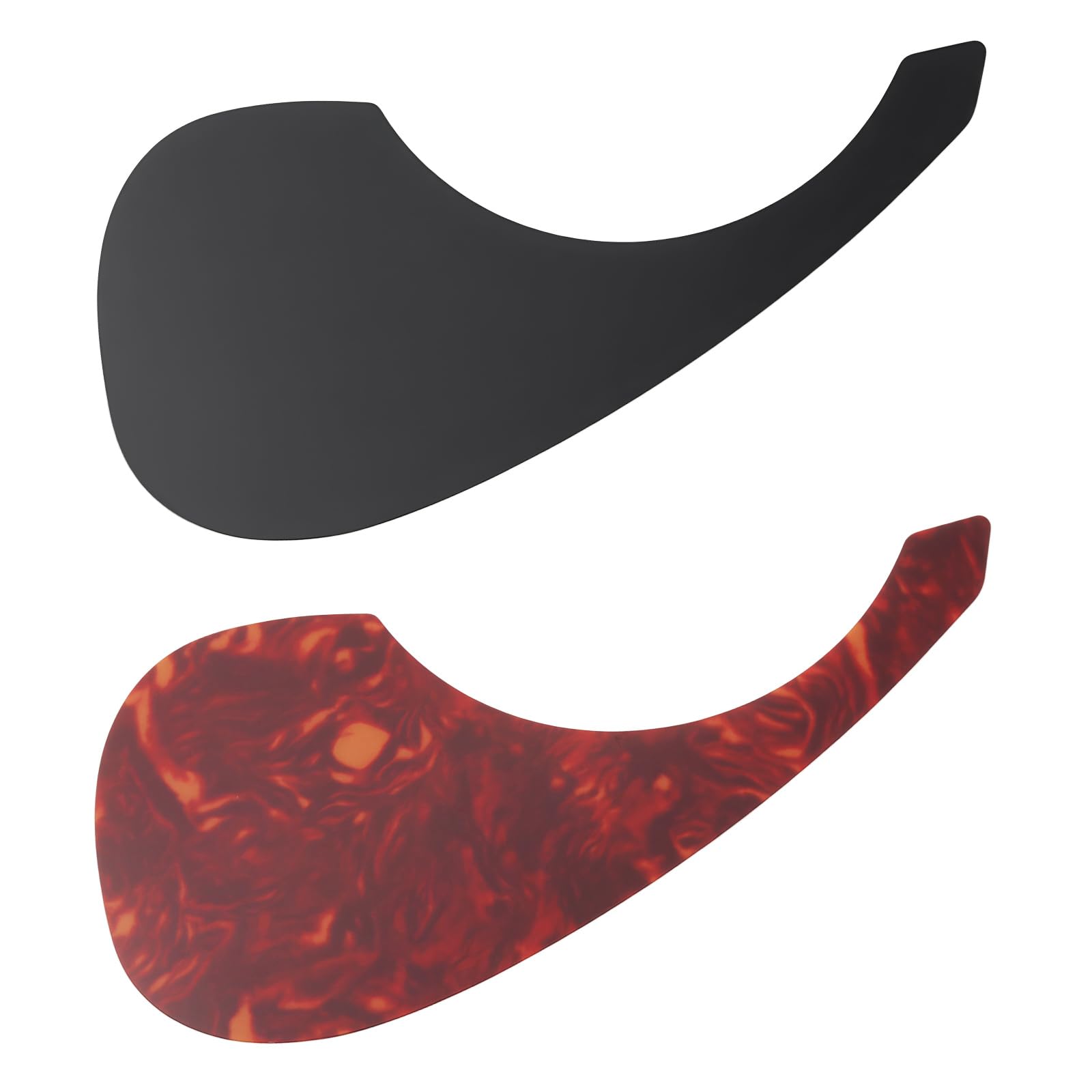 LT Easiyl 2Pcs Guitar Pickguard Anti-Scratch Guard Plate 21x10cm Self Adhesive Scratchplate for Acoustic Guitar, Black/Tortoise