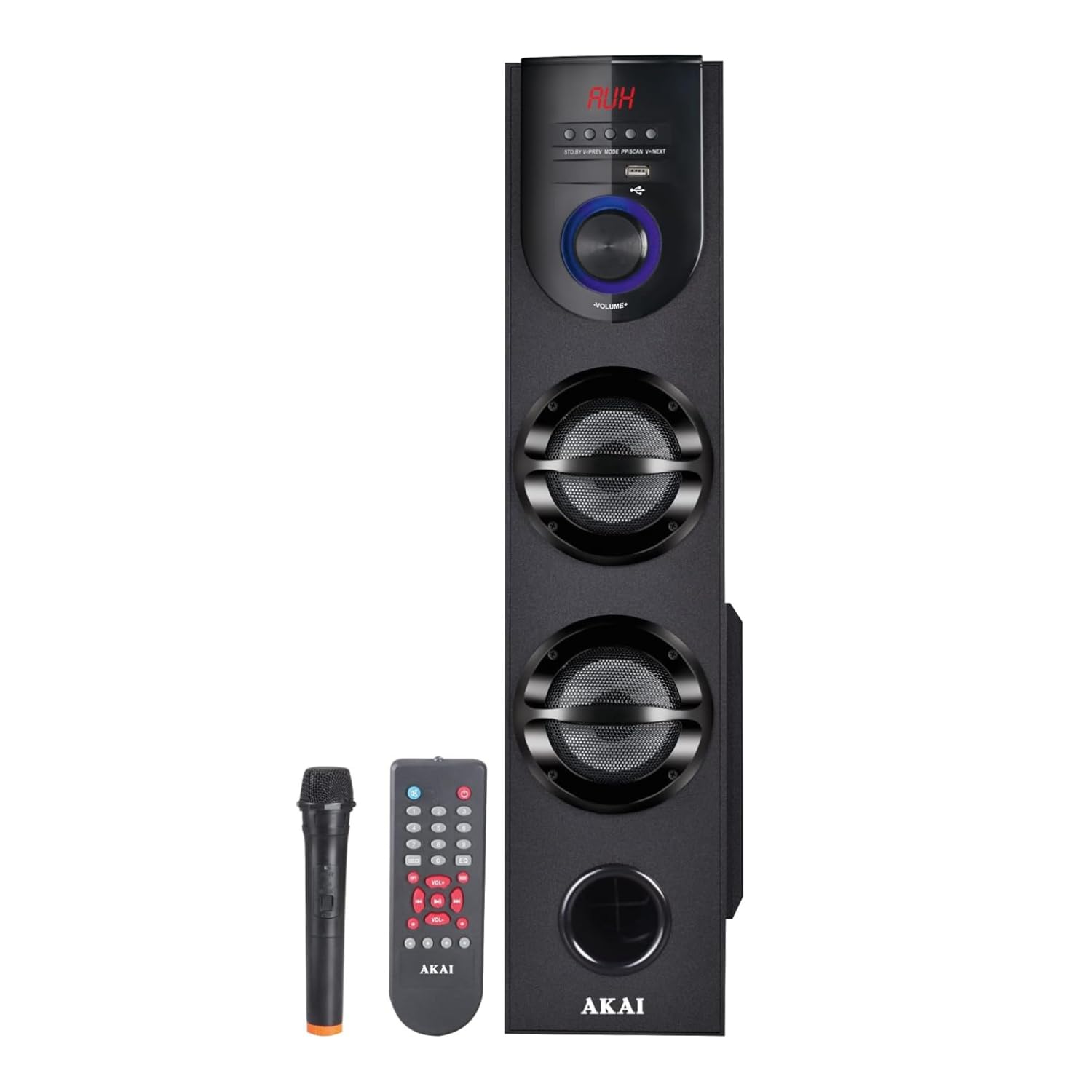 AKAI HA-TS60 60W Bluetooth Tower Speaker with Full Control Remote Led Display USB FM Party Speaker Home Theatre Extreme Bass Karaoke Support with Wireless Mic.-image-32