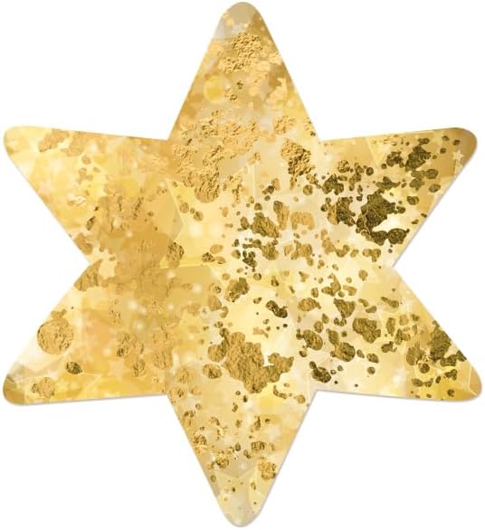 Logbuch-Verlag Weihnachtsanhänger Gold - 6 Sterne Schneeflocken Baumschmuck 9cm | Festliche Deko