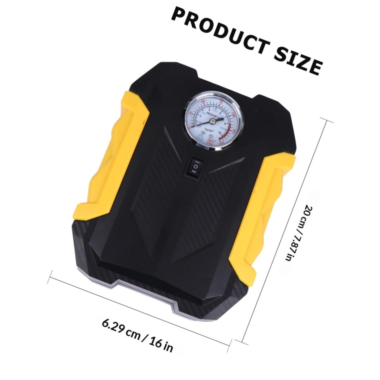 Gonfleur de Pneus Portable 2000mah pour Voiture et Moto, Jaune