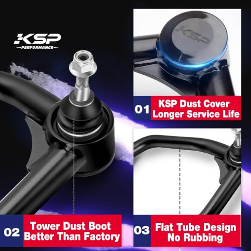 Image of KSP 0-2 inch Upper Control Arms fit Silverado Sierra 1500 2007-2018,OEM Steel UCA Compatible with Chevy GMC Tahoe Suburban Avalanche Yukon,Replace Factory /Stock Part# RK80669 /70 521023 /024 25812725
